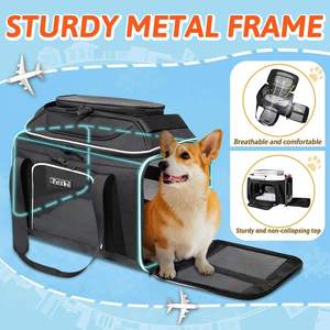 Sac de transport pour animaux de compagnie à roulettes, extensible, souple, pour voyages et sorties <span class=keywords><strong>en</strong></span> plein air, personnalisé, pour petits chats et chiens, avec verrouillage de sécurité - Product Image 6