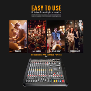 Mezclador de audio profesional PM1003 de 1000W, 10 canales con efector <span class=keywords><strong>DSP</strong></span> doble y consola de escenario Phantom Reverb de + 48V - Product Image 4