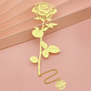 Ready To Ship Birth Pressed Transparent Diy Laminated Flower Seed Gold Plated Custom Metal Bookmarks