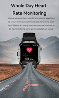 Montre connectée H11 Sports Watch avec écran IPS de 2,01 pouces, charge sans fil, surveillance de la fréquence cardiaque, de la pression artérielle et du sommeil, avec lampe torche
