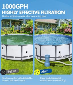 Cartouche filtrante <span class=keywords><strong>pour</strong></span> <span class=keywords><strong>pompe</strong></span> de filtration de <span class=keywords><strong>piscine</strong></span> hors sol 1000 GPH <span class=keywords><strong>pour</strong></span> la circulation et la filtration de l'eau - Améliore la propreté de l'eau - Product Image 3