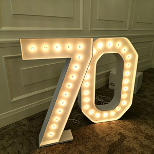 Large LED Marquee Letter Lights U W Soft Warm White Indoor <b>Decorative</b> <b>Lighting</b> AC Power Plastic Material 2700K - Product Image 3