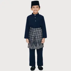 SIPO Eid Malasia chico Kurta Kurti islámico musulmán Baju Melayu Malasia niños Top camisa Thobe chico desgaste