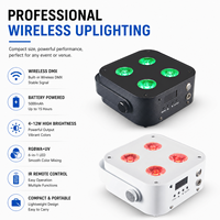 Focos LED Mini IR4 para DJ de Bodas y Fiestas, 4X12W RGBWAV DMX512, Inalámbricos con Batería, Iluminación de Escenario 6 en 1