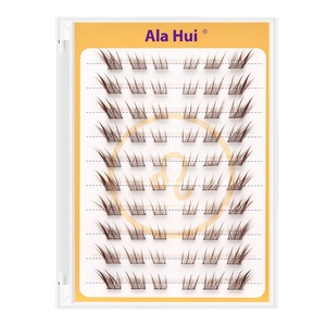 ขนตาปลอมแบบแบนยาว10แถวทำด้วยมือยี่ห้อ Shuangyu สีน้ำตาลไม่ติดกาว - Product Image 1