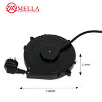 Enrouleur de câble rétractable MELLA à tirage unilatéral, mini, 220V/250V, en ABS, avec une puissance de 2200W pour appareils électroménagers et fils dénudés