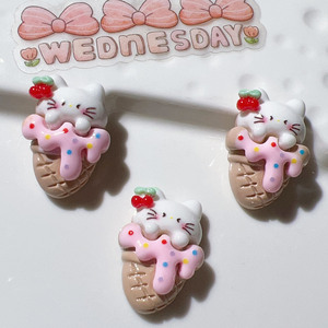 100 pièces/sac ours lapin chat <span class=keywords><strong>grenouille</strong></span> crème glacée résine breloques pour Slime Mobile étui porte-clés bricolage artisanat décoration - Product Image 3