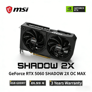NUEVA Tarjeta Gráfica MSI GeForce RTX 5060 8GB SHADOW 2X OC MAX para Computadoras de Escritorio, Componentes para Juegos, <span class=keywords><strong>en</strong></span> Stock - Product Image 1