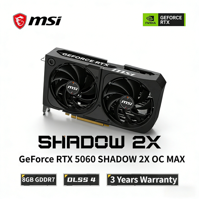 NEW for GPU GeForce RTX 5060 8GB GDDR7 SHADOW 2X OC MAX Dual Fan Cooling Desktop Gaming Computer Components in Stock