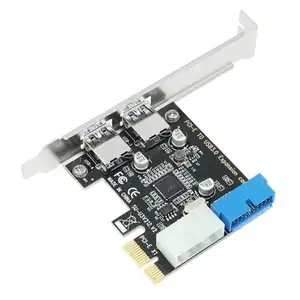 USB3 PCI express适配器PCI e至USB 3.0 20pin转换器控制器PCIe x1 USB 3 0 2端口适配器USB3.0 PCI-e扩展卡