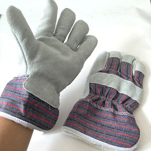 قفازات عمل شتوية من جلد البقر المشقوق، قفازات عمل قوية مقاومة للبرد مبطنة بالقطن - Product Image 3