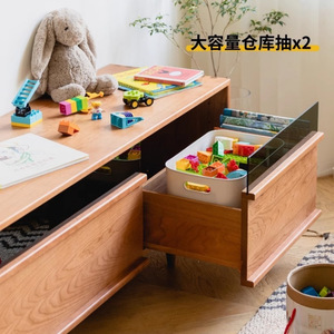 Mueble para TV de madera de cerezo, soporte para TV minimalista moderno de madera maciza para sala de estar, apartamento pequeño - Product Image 2