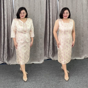 Costume de bureau formel deux pièces grande taille personnalisé pour femme, tenue d'église, robe professionnelle 100 % polyester - Product Image 2