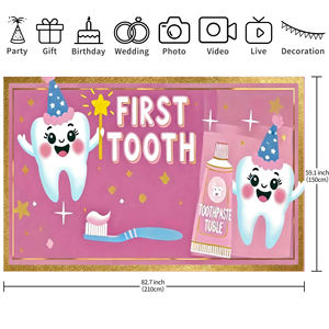 Toile <span class=keywords><strong>de</strong></span> fond rose sur le thème du premier dôme, fond photographique dentaire rose, bannière pour le premier dôme <span class=keywords><strong>de</strong></span> bébé, dentifrice, brosse à <span class=keywords><strong>dents</strong></span>, pour photo <span class=keywords><strong>de</strong></span> dentiste - Product Image 6