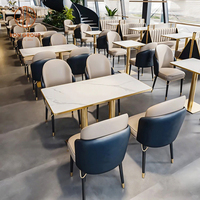 Ensemble de mobilier de restaurant et café commercial Ron Group : table carrée, chaises, banquette et canapé en marbre pour café et restauration rapide