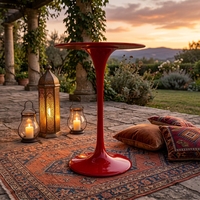 Table de bar ronde en métal durable de style classique moderne pour la restauration en plein air