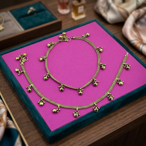 Tobillera Payal Clásica Antigua de Latón Hecha a Mano con Baño de Mehndi, Joyería de Moda Premium para Mujer, Regalo, Venta Directa al por Mayor, India - Product Image 2