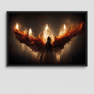 Elegant Gothic Wings Printed Canvas Artwork - Gothic Home Decor,<b>BLACK</b> <b>FRAMED</b> CANVAS - Product Image 2