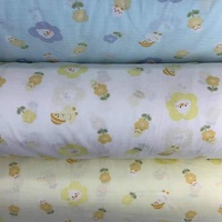 Tissu en mousseline double gaze en gros, imprimé dessin animé, 100 % coton, tissu en gaze à carreaux pour bébé