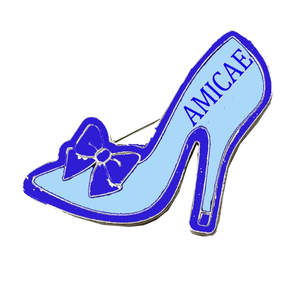 Topvesko Maßgefertigter Griechischer Studentenverband Blau Hellblaue Buchstaben ZETA AMICAE ZA Vergoldeter Kristall-Strass Hochzeitsgeschenk High Heel Schuh - Product Image 2