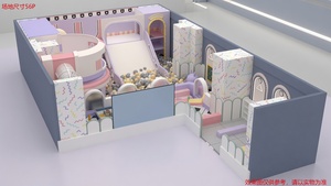 Aire de jeux intérieure en matériaux de qualité supérieure, finition élégante, couleurs pastel vibrantes, espace de jeux souple - Product Image 1