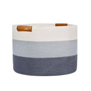 Extra Large Rope Woven Baskets for Storage Cotton Laundry Basket Blankets Toys Woven Baby Laundry Basket