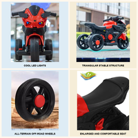Moto électrique pour enfants en gros, 3 roues, avec lumières LED, structure stable, roues tout-terrain, siège confortable