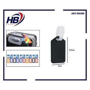 ป้ายแท็กกระเป๋าพลาสติก 2 ชิ้น ขนาด 5x8.5 ซม. สีดำ พร้อมสายรัด สำหรับการระบุกระเป๋าเดินทาง - Product Image 1