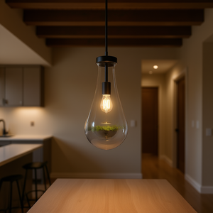 Lámpara Colgante Moderna con Forma de Gota de Lluvia, Cristal Negro, E26 LED 2700K, para Isla de Cocina, Comedor, Lámpara de Techo - Product Image 2