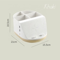 Support de charge sans fil multifonctionnel 10W tendance avec 2 ports USB et boîte de rangement de bureau pour accessoires d'appareil photo et de téléphone