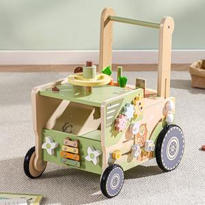 Trotteur en bois pour filles garçons 10 mois 1 an tout-petits apprentissage marcheurs poussette panier enfants - Product Image 4
