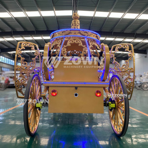 Customizable golden Wedding <b>Bridal</b> Carriage Pumpkin Style Special Transportation horse-drawn carriage for Weddings - Product Image 2