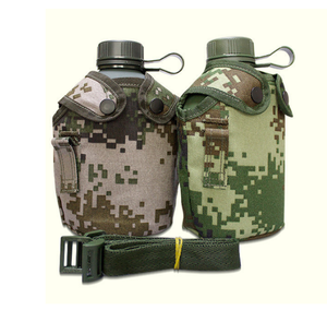Camping Training Students Water Bottle Aluminum Body with <b>Rubber</b> Coated <b>Matte</b> Finish with Pouch Bag Shoulder Stripes - Product Image 5