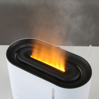 Diffuseur d'aromathérapie électrique à ultrasons, humidificateur à effet flamme, grande capacité, mode de brumisation à 3 vitesses, contrôle numérique, pour hôtel et usage domestique