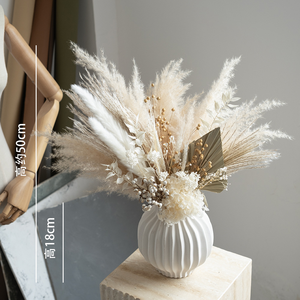 <span class=keywords><strong>Bouquet</strong></span> de <span class=keywords><strong>fleurs</strong></span> <span class=keywords><strong>séchées</strong></span> décoratif Q-154 avec roseaux et pommes de pin pour la décoration de table de mariage, la décoration de la maison, les événements hôteliers - Product Image 4