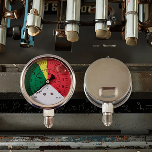 Manômetro de Pressão à Prova de Choque HE Brand 63mm em Aço Inoxidável <span class=keywords><strong>0</strong></span>-10 <span class=keywords><strong>bar</strong></span> Rosca <span class=keywords><strong>1</strong></span>/4BSP Garantia de <span class=keywords><strong>1</strong></span> Ano - Product Image 4