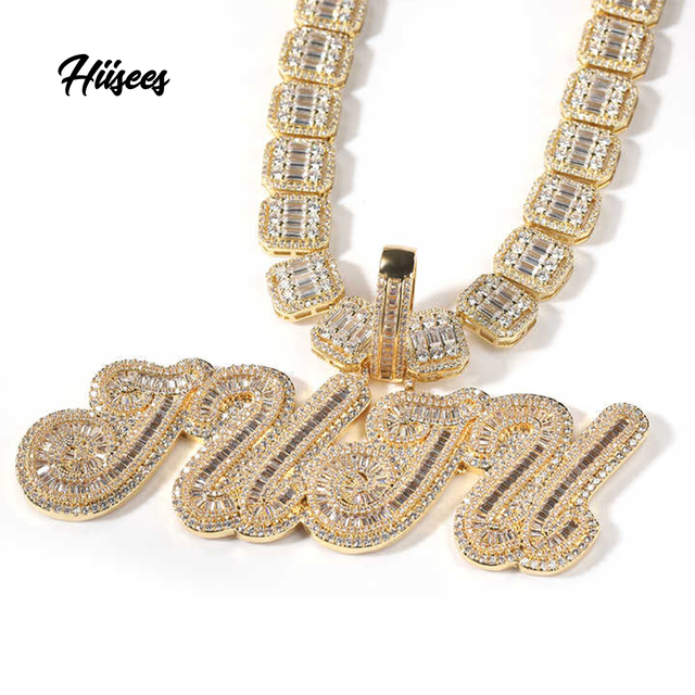 Wholesale Fashion Custom DIY Name Pendant Women Men Letter Necklace Party Wedding Personalised Jewelry