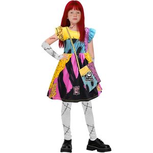 YUIQPKJX Costume Sally pour enfants filles, robe Nightmare Before Christmas avec perruque et accessoires, tenue de cosplay d'halloween 8-13 - Product Image 4