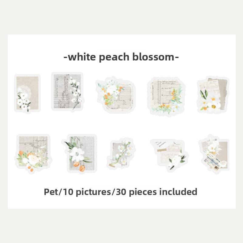 D White Peach Wood Flower