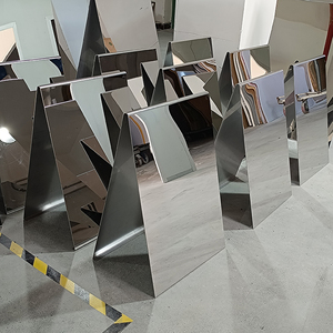 Outdoor Floor Stand Metal A-frame Sign <b>Mirror</b> Stainless Steel Sidewalk Sign Shop a Frame Sandwich Board - Product Image 6