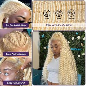 วิกผมแท้ 100% <span class=keywords><strong>สี</strong></span>บลอนด์ 613 ขายส่ง<span class=keywords><strong>ผม</strong></span>ดิบจากกัมพูชา วิกผมลูกไม้ HD 13x4 <span class=keywords><strong>สี</strong></span>บลอนด์ 613 แบบลอนลึก สำหรับผู้หญิงผิว<span class=keywords><strong>สี</strong></span> - Product Image 3