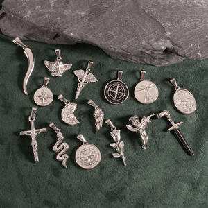 Bijoux personnalisés, pendentif serpent en or plaqué or 18 carats en acier inoxydable, croix de Jésus <span class=keywords><strong>CHRISTOPHER</strong></span>, pour hommes et femmes - Product Image 6