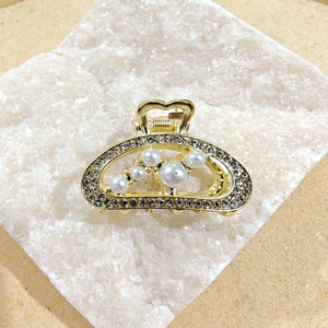 กิ๊บติดผมแบบครึ่งหัวสไตล์ยุโรปอเมริกันสำหรับผู้หญิง ทำจากโลหะผสมสังกะสี ประดับมุก กิ๊บหนีบ<span class=keywords><strong>ผม</strong></span>ขนาดเล็ก กิ๊บติดผมมุกสวยหรู - Product Image 6