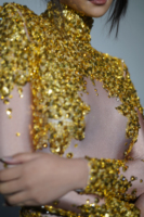 Combinaison en strass or et argent pour femmes, tenue de drag queen, costume de danseuse Gogo, justaucorps de pole dance, combinaison courte une pièce