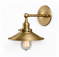 Applique murale rétro en laiton antique à bras articulé, style ferme, pour intérieur
