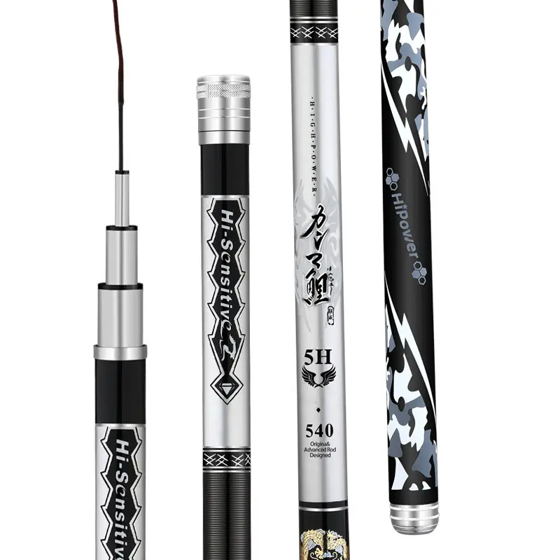 3.6m-10m 5H Wholesale High Strength Carbon Fiber Ultra Light Telescopic Big Game Carp Pole Fishing Rod For Sale