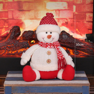 Muñecos de tela de Papá Noel, muñeco de nieve y reno, tejidos en rojo y blanco, figuras decorativas navideñas al por mayor. - Product Image 4
