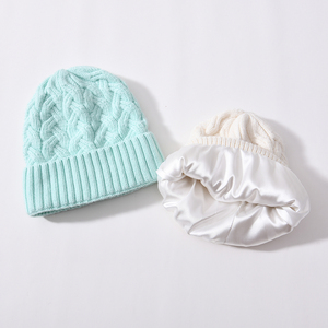 Jxwatcher Cáp Cashmere Dệt Kim Toque Bán Buôn Satin Lót Bên Trong Mùa Đông Mũ Mềm Phụ Nữ Còng Tùy Chỉnh Beanie Mũ Với Satin - Product Image 6
