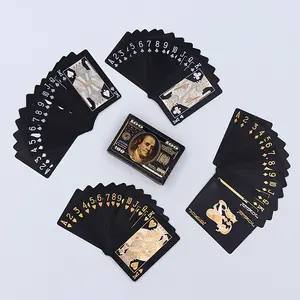 2023 Wholesale High Quality Custom Plastic Playinhg Cards Poker Waterproof Gold Foil Playing Cards