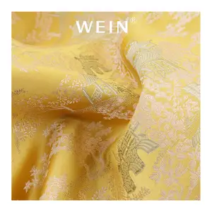 WI-ZP горячая Распродажа шелковая атласная ткань 100% полиэстер Жаккардовая парчовая ткань для одежды платья